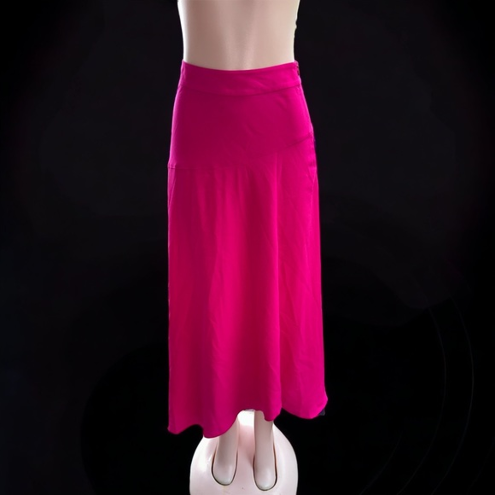 Karen Millen bright Pink Magenta asymmetrical hem skirt Size 4